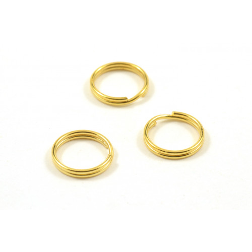 Gold plated 9mm splitring (pack of 25)